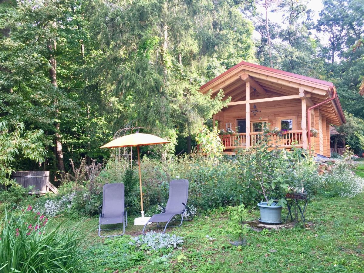 Blockhaus Chalet Mit Beheizbarem Badefass Und Infrarotsauna Auf Der Terrasse Oberschützen Екстериор снимка